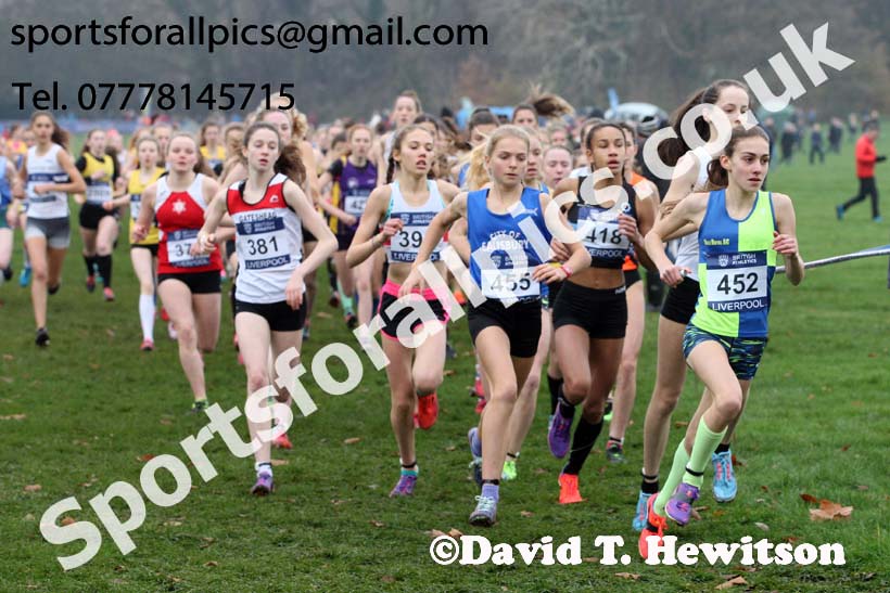 Girls under-15s British Athletics Liverpool Cross Challenge, Sefton Park, Liverpool. Photo:  David T. Hewitson/Sports for All Pics